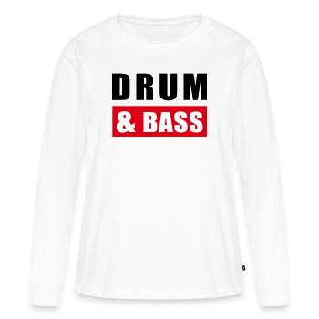 Drum and Bass / dnb / Drum& Bass - T-shirt manches longues Premium bio Femme - blanc - Devant - Julia (174cm)