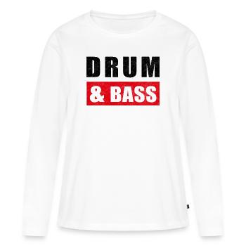 DnB Music Drum And Bass - T-shirt manches longues Premium bio Femme - blanc - Devant - Julia (174cm)