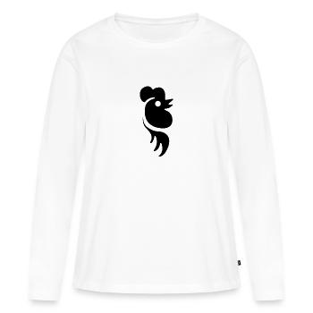 Coq coq - T-shirt manches longues Premium bio Femme - blanc - Devant - Julia (174cm)