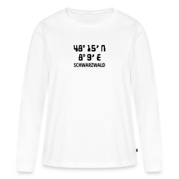 forêt noire - T-shirt manches longues Premium bio Femme - blanc - Devant - Julia (174cm)
