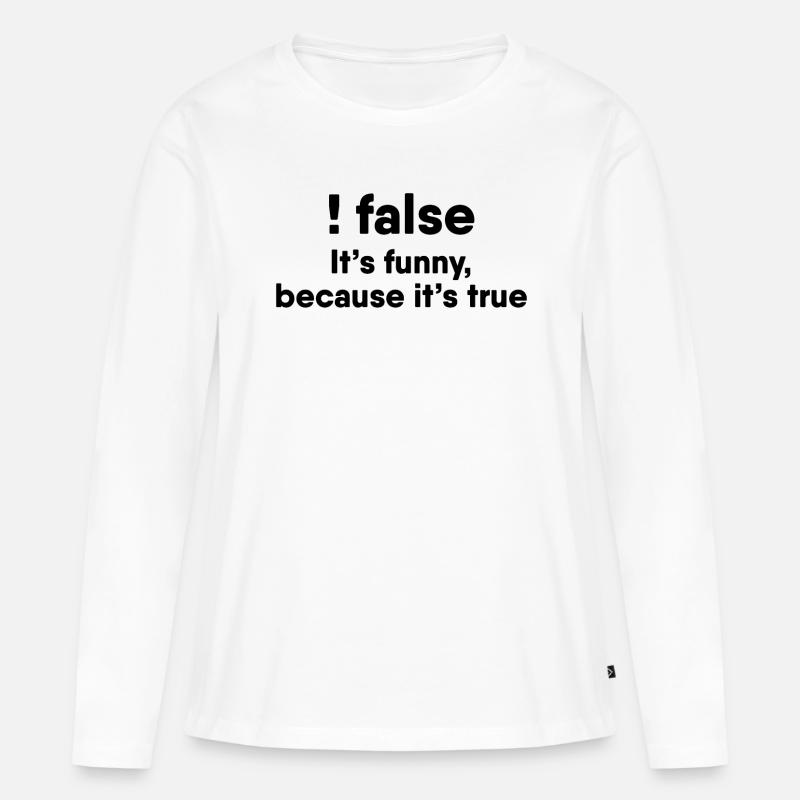 Programmierer Witz Lustiges Humor Programmierer - Frauen Premium Bio Langarmshirt - Weiß