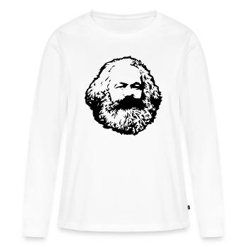 Karl Marx Visage Communisme Marxisme philosophe - T-shirt manches longues Premium bio Femme - blanc - Devant - Julia (174cm)