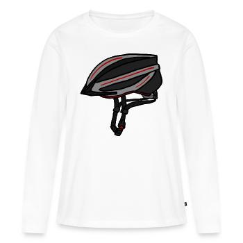 Casque de vélo - T-shirt manches longues Premium bio Femme - blanc - Devant - Julia (174cm)