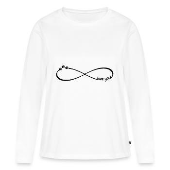 symbole de l'infini vous aimez les pieds de chat de chien - T-shirt manches longues Premium bio Femme - blanc - Devant - Julia (174cm)