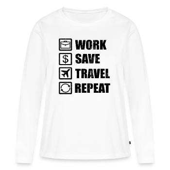 Reisen - Frauen Premium Bio Langarmshirt - Weiß - Vorne - Julia (174cm)
