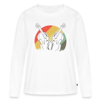 Violoncelle - T-shirt manches longues Premium bio Femme - blanc - Devant - Julia (174cm)