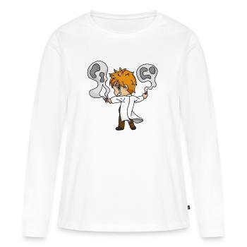 scientifique - T-shirt manches longues Premium bio Femme - blanc - Devant - Julia (174cm)