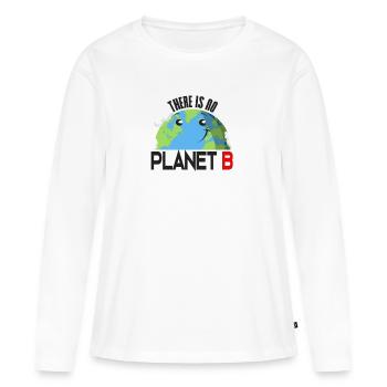 Il n'y a pas de planète B - T-shirt manches longues Premium bio Femme - blanc - Devant - Julia (174cm)