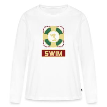 Maillot de bain piscine piscine cadeau de l'eau - T-shirt manches longues Premium bio Femme - blanc - Devant - Julia (174cm)