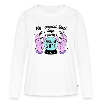 Boule de cristal- Humour - T-shirt manches longues Premium bio Femme - blanc - Devant - Julia (174cm)