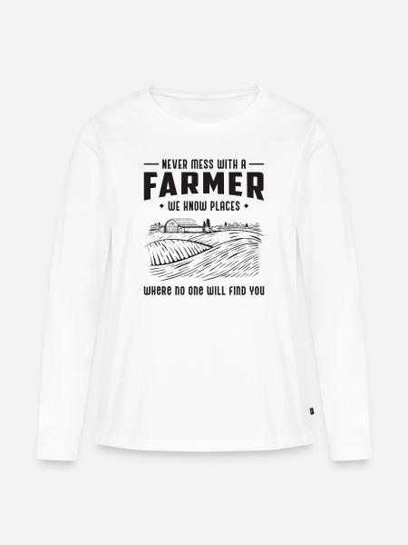 Agricultor Agricultura Tractor Tractor Idea de regalo - Premium økologisk langærmet T-shirt til kvinder - hvid