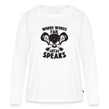 Guitar, Skull, Hardrock - T-shirt manches longues Premium bio Femme - blanc - Devant - Julia (174cm)