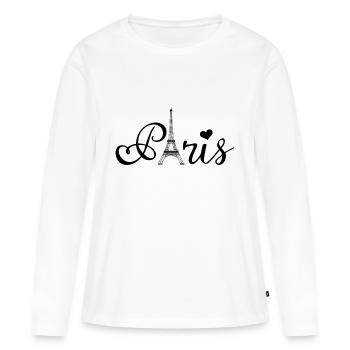 Paris Liebe Eiffelturm Frankreich - Frauen Premium Bio Langarmshirt - Weiß - Vorne - Julia (174cm)