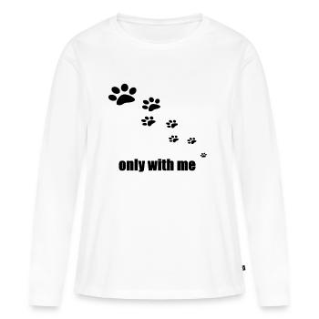 slady chien chien cadeau saigne - T-shirt manches longues Premium bio Femme - blanc - Devant - Julia (174cm)