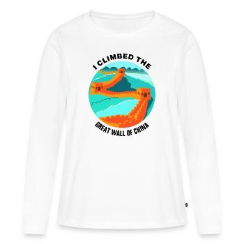 Chinesische Mauer China Wunder Denkmal Peking Aufs - Frauen Premium Bio Langarmshirt - Weiß - Vorne - Julia (174cm)