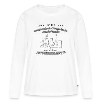 MTA MTLA superkraft - Frauen Premium Bio Langarmshirt - Weiß - Vorne - Julia (174cm)