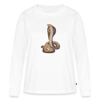 Serpent Cobra - T-shirt manches longues Premium bio Femme - blanc - Devant - Julia (174cm)