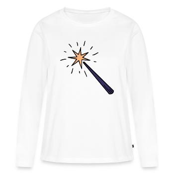 Baguette - T-shirt manches longues Premium bio Femme - blanc - Devant - Julia (174cm)