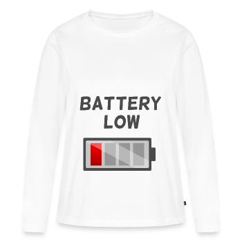 Battery low - T-shirt manches longues Premium bio Femme - blanc - Devant - Julia (174cm)