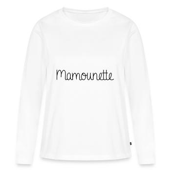 Mamounette - T-shirt manches longues Premium bio Femme - blanc - Devant - Julia (174cm)