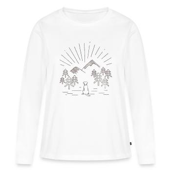 Lonely dog dogs nature solitude solitude - T-shirt manches longues Premium bio Femme - blanc - Devant - Julia (174cm)