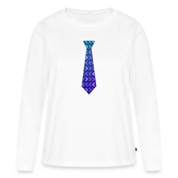 Cravate cravate affaires code vestimentaire cravate - T-shirt manches longues Premium bio Femme - blanc - Devant - Julia (174cm)