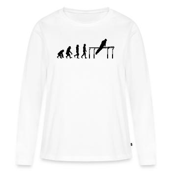 Kunstturnen Parallelbarren Turner Evolution - Frauen Premium Bio Langarmshirt - Weiß - Vorne - Julia (174cm)