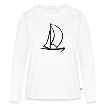 Voile voilier bateau à voile voile capitaine - T-shirt manches longues Premium bio Femme - blanc - Devant - Julia (174cm)