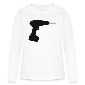 Outil clé outils bricoleur - T-shirt manches longues Premium bio Femme - blanc - Devant - Julia (174cm)