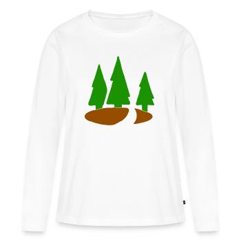 Conifère arbre de noël sapin forêt sapin - T-shirt manches longues Premium bio Femme - blanc - Devant - Julia (174cm)