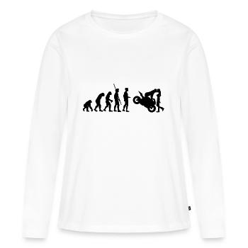 Motorrad Evolution Pärchen Bike Moped Biker Paar - Frauen Premium Bio Langarmshirt - Weiß - Vorne - Julia (174cm)
