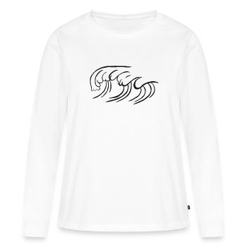 Vague de cadeau de surf sur surf surf - T-shirt manches longues Premium bio Femme - blanc - Devant - Julia (174cm)