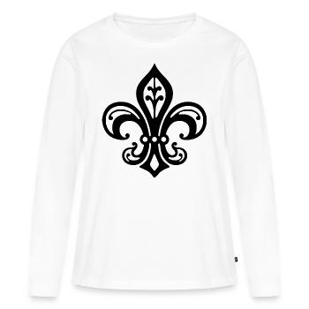 Fleur de Lys - Frauen Premium Bio Langarmshirt - Weiß - Vorne - Julia (174cm)