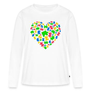 Autisme autiste Autisme Autisme Mama Autisme - T-shirt manches longues Premium bio Femme - blanc - Devant - Julia (174cm)