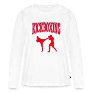 Kickboxing Kickboxer Gym sport - T-shirt manches longues Premium bio Femme - blanc - Devant - Julia (174cm)