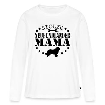 Neufundländer - Stolze Hunde Mama Frauchen - Frauen Premium Bio Langarmshirt - Weiß - Vorne - Julia (174cm)