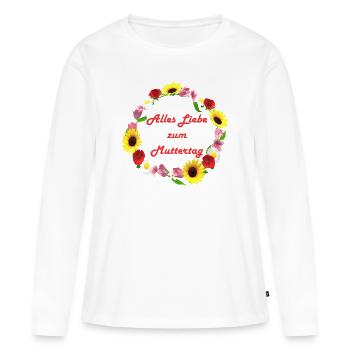 Muttertag Geschenkidee - Frauen Premium Bio Langarmshirt - Weiß - Vorne - Julia (174cm)