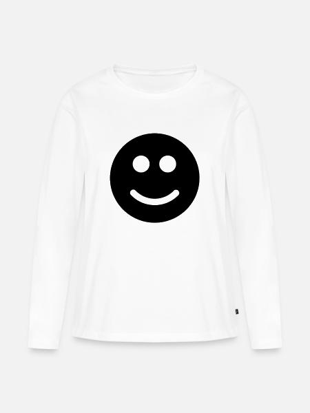 Emoticons - Frauen Premium Bio Langarmshirt - Weiß