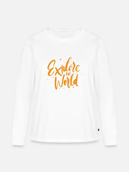 Welt - Frauen Premium Bio Langarmshirt - Weiß