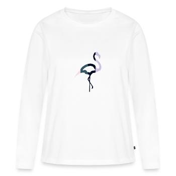 Flamingo - T-shirt manches longues Premium bio Femme - blanc - Devant - Julia (174cm)
