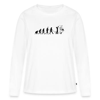 Evolution PC Rage Freak Out Anger Anger Computer Fun - Women's Premium Organic Long Sleeve Shirt - white - Front - Julia (174cm)