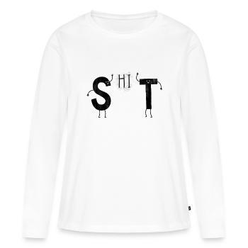 Shit Buchstaben - Frauen Premium Bio Langarmshirt - Weiß - Vorne - Julia (174cm)