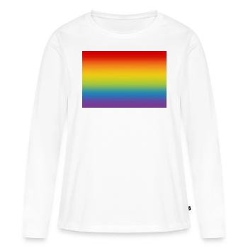 Regenbogen Flagge Fahne LGBT CSD Gay Pride - Frauen Premium Bio Langarmshirt - Weiß - Vorne - Julia (174cm)