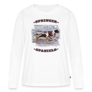 Springer Spaniel Hundefoto - Frauen Premium Bio Langarmshirt - Weiß - Vorne - Julia (174cm)
