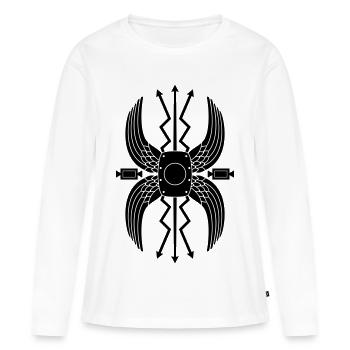 Scutum - T-shirt manches longues Premium bio Femme - blanc - Devant - Julia (174cm)
