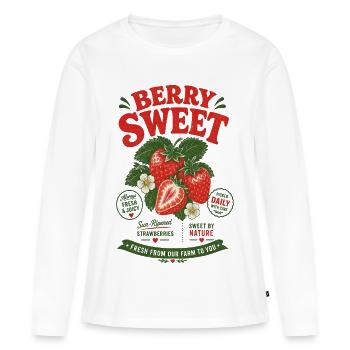 Berry Sweet Strawberry Farm - Frauen Premium Bio Langarmshirt - Weiß - Vorne - Julia (174cm)