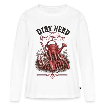 Jardinage urbain : nerds de terre cultive de bonnes choses - T-shirt manches longues Premium bio Femme - blanc - Devant - Julia (174cm)