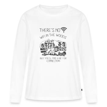 Naturliebhaber - Frauen Premium Bio Langarmshirt - Weiß - Vorne - Julia (174cm)