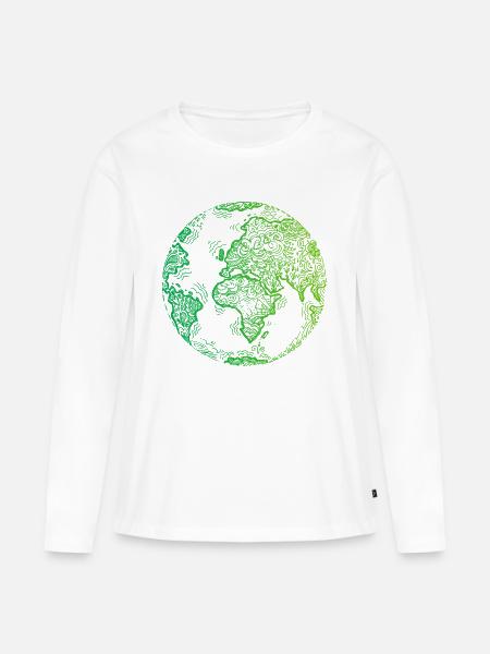 Planet Erde - Frauen Premium Bio Langarmshirt - Weiß