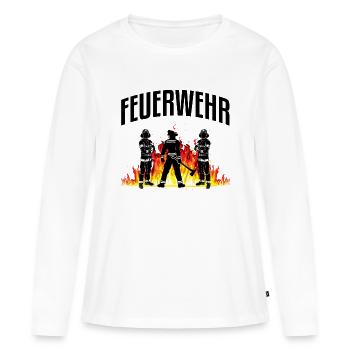pompiers - T-shirt manches longues Premium bio Femme - blanc - Devant - Julia (174cm)